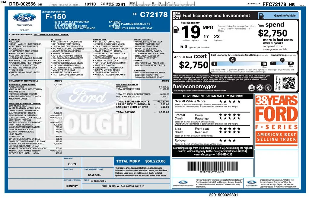 Used 2015 White Ford Lariat image 39