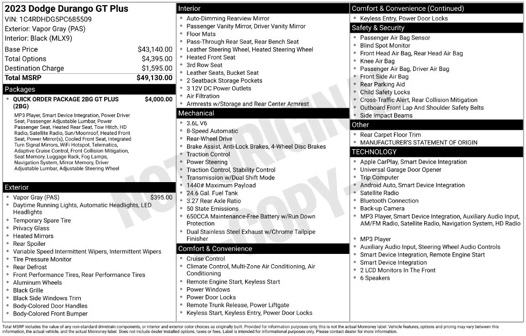 Certified Used 2023 Vapor Gray Dodge GT Plus image 41