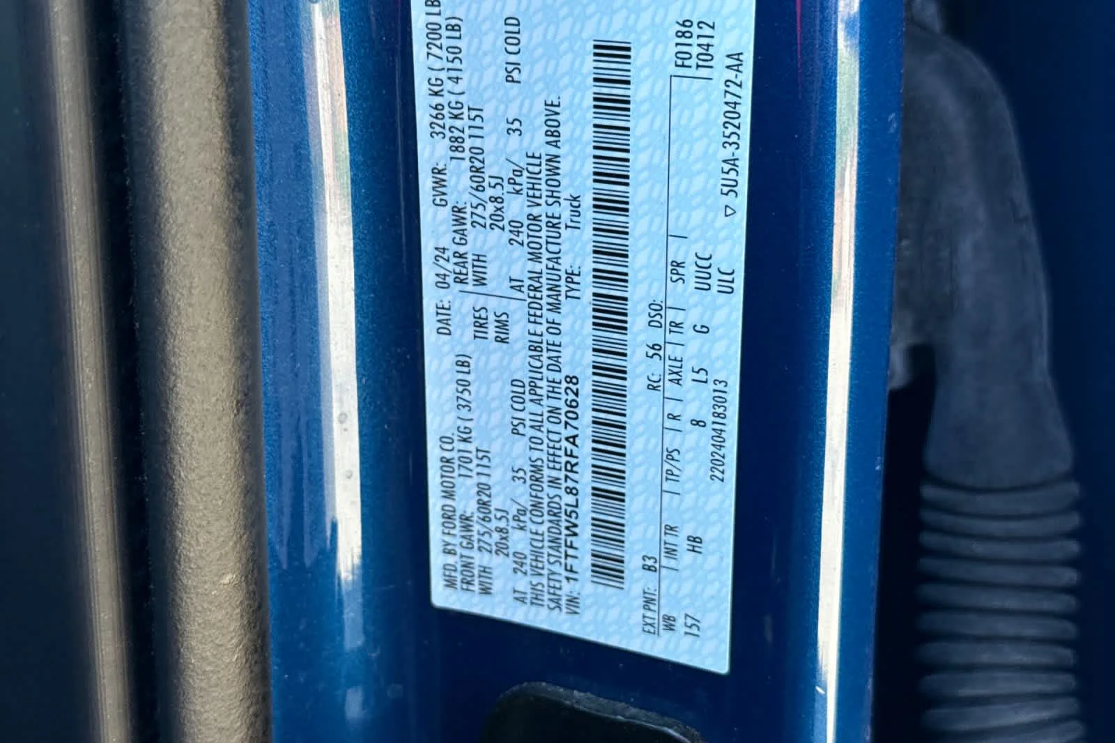 Certified Used 2024 Atlas Blue Metallic Ford LARIAT image 28