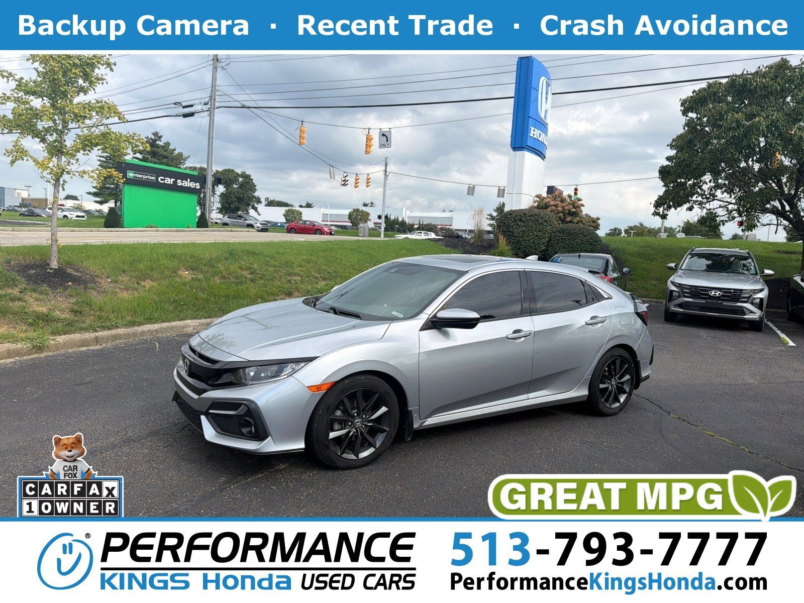 Used 2021 Lunar Silver Metallic Honda EX image 1
