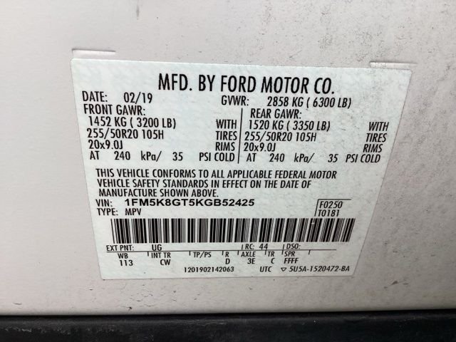 Used 2019 White Platinum Clearcoat Metallic Ford Sport image 41