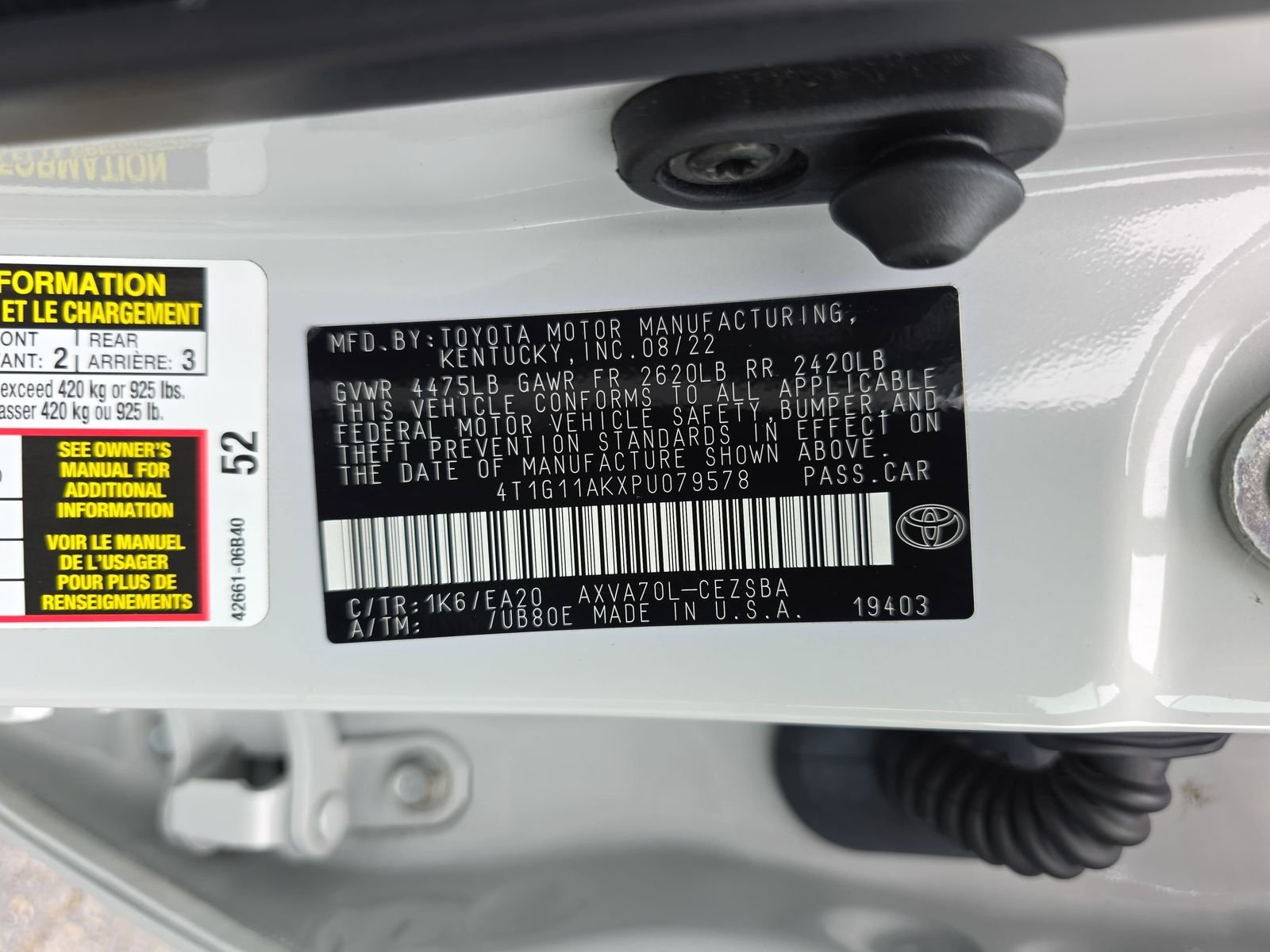 Used 2023 White Toyota SE image 33