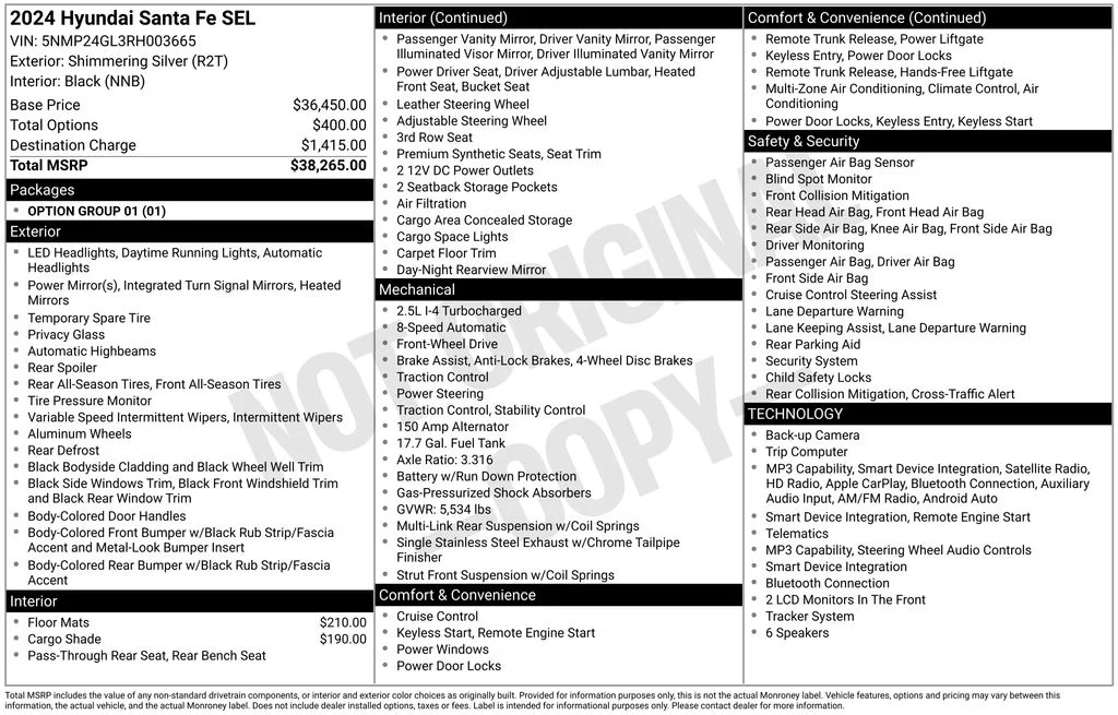 Used 2024 Silver Hyundai SEL image 7