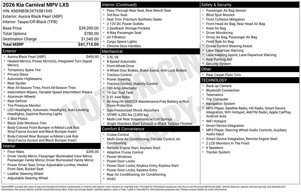 Used 2026 Black Kia LXS image 3