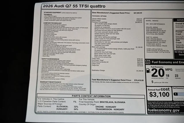 New 2026 Glacier White Metallic Audi 55 Premium Plus image 40