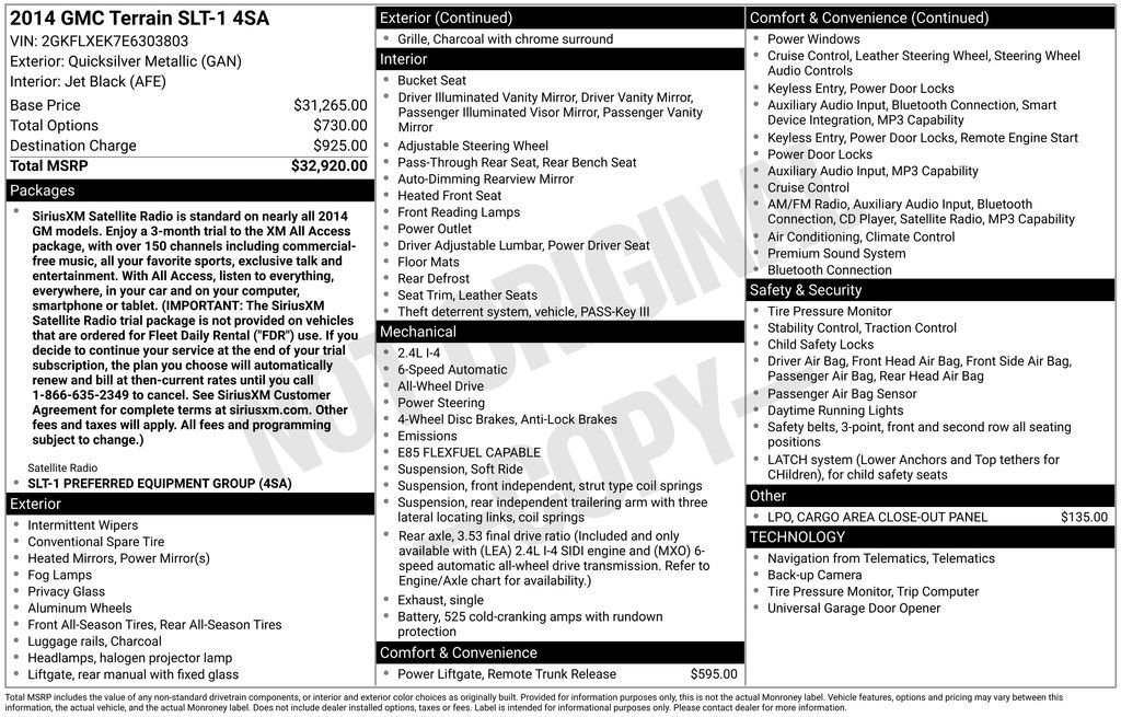 Used 2014 Quicksilver Metallic GMC SLT image 1