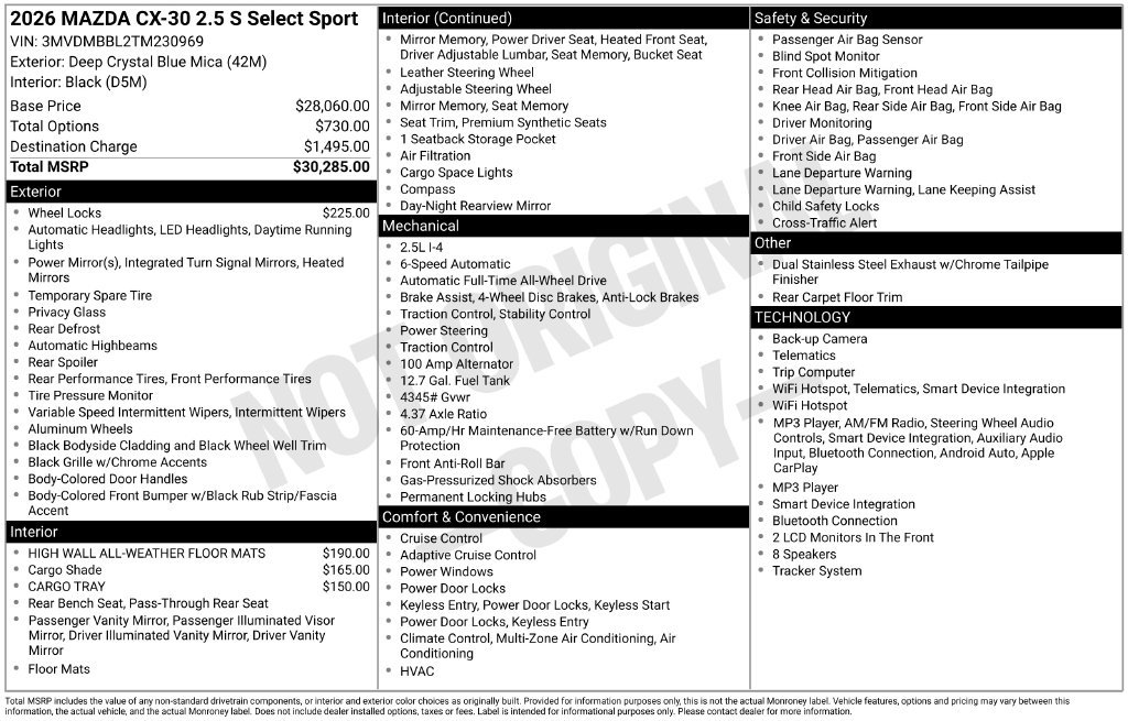 New 2026 Deep Crystal Blue Mica Mazda 2.5 S Select Sport AWD image 3