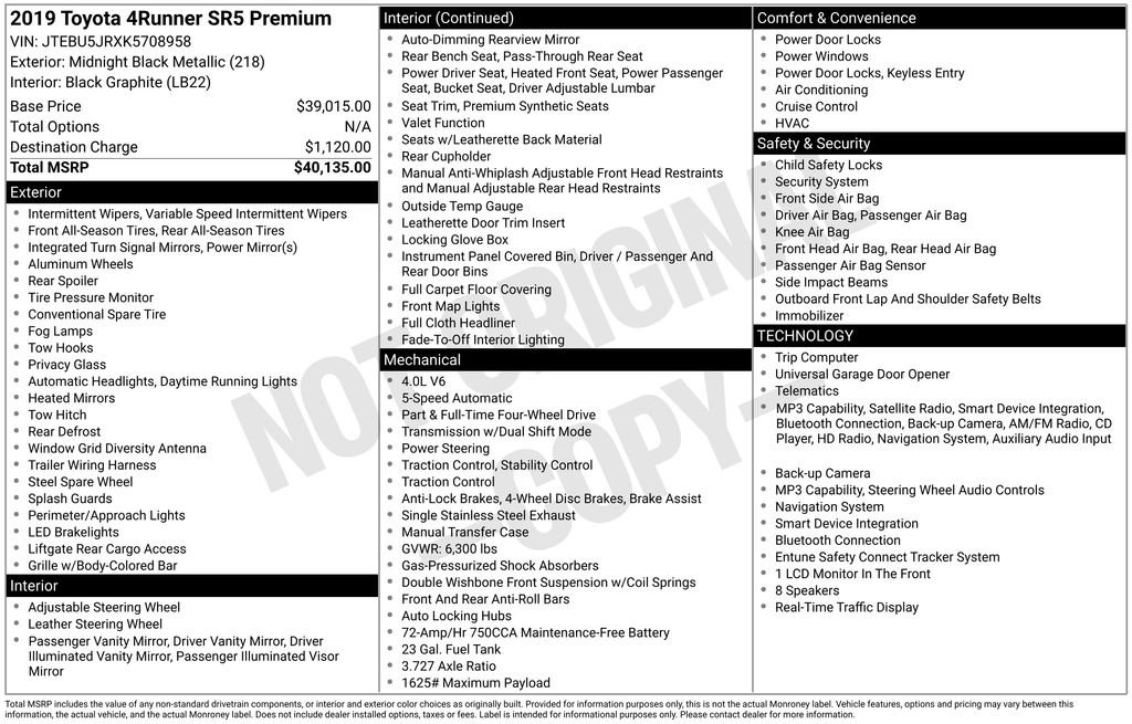 Used 2019 Black Toyota SR5 Premium image 8