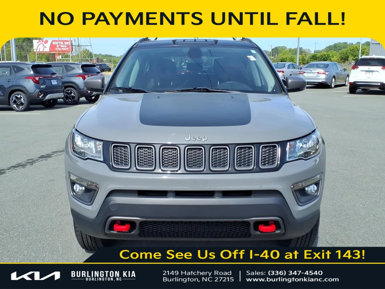 Used 2019 Jeep Compass Trailhawk with VIN 3C4NJDDB0KT834216 for sale in Burlington, NC