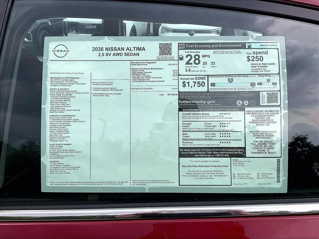 New 2026 Scarlet Ember Tintcoat Nissan 2.5 SV image 17