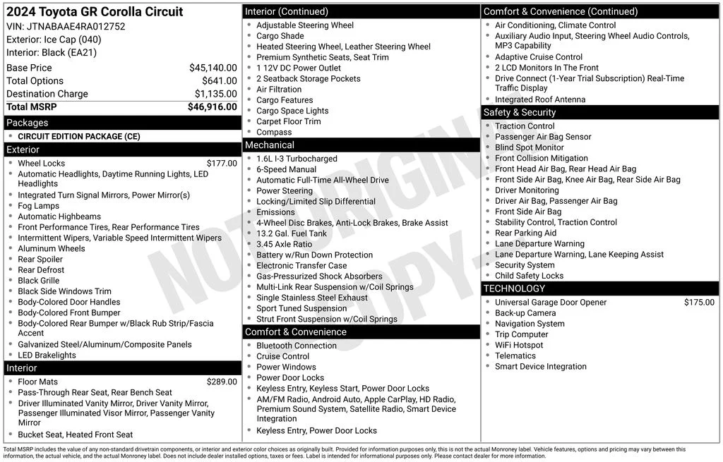 Used 2024 White Toyota Circuit Edition image 6