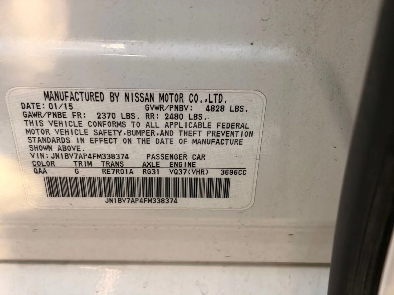 Used 2015 Moonlight White INFINITI Premium image 11