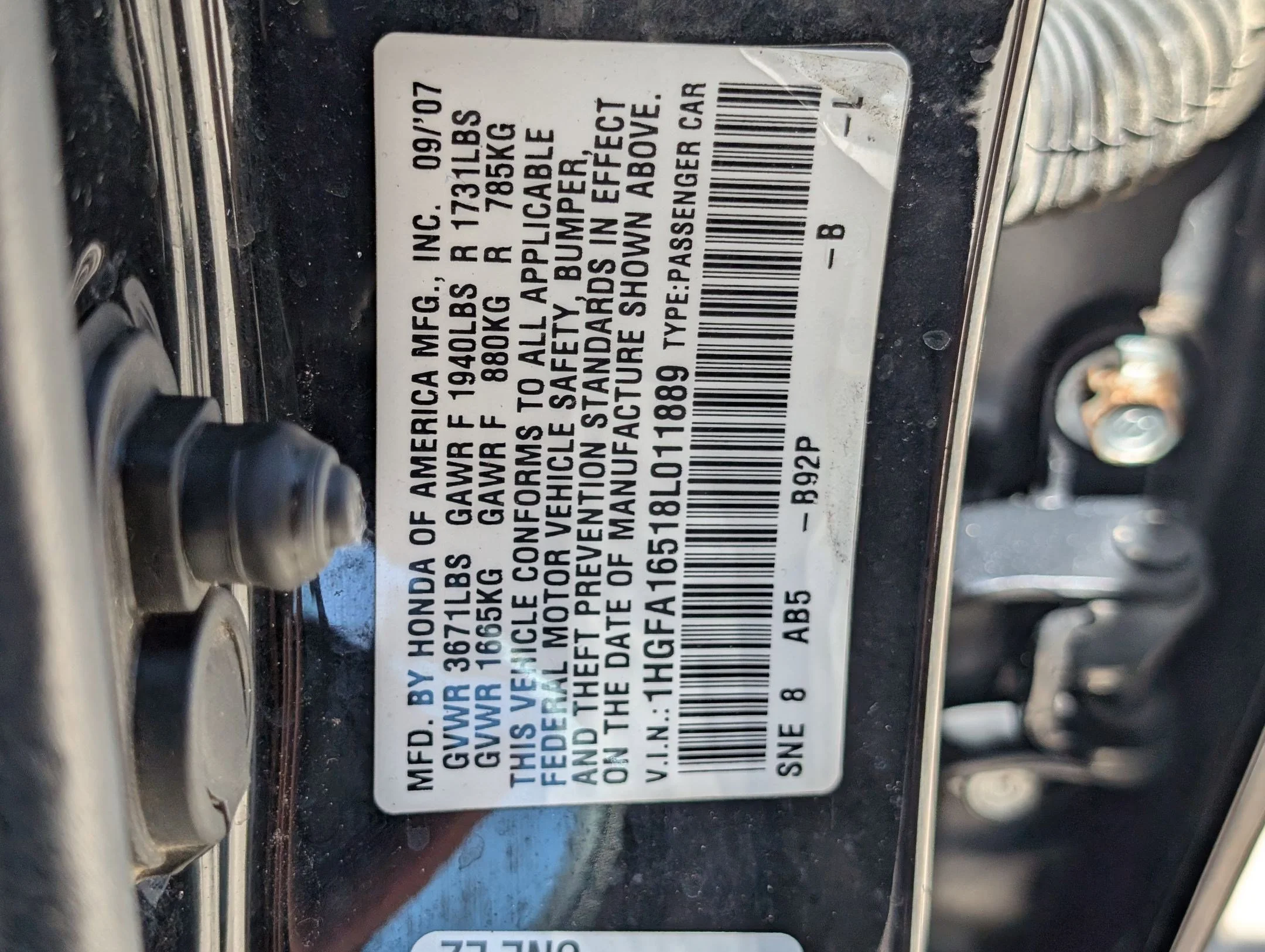 Used 2008 Nighthawk Black Pearl Honda LX image 28