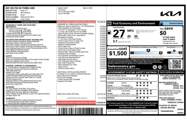 Used 2021 Blue Kia SX image 2