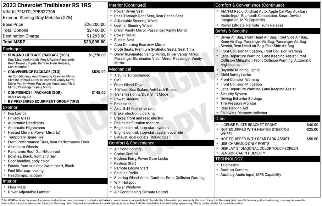 Certified Used 2023 Sterling Gray Metallic Chevrolet RS image 56