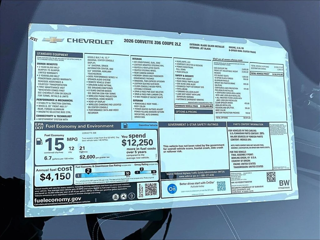 2026 Chevrolet Corvette 2LZ - Photo 14