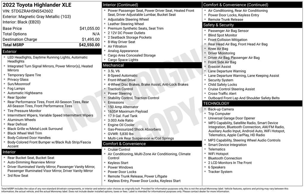Used 2022 Gray Toyota XLE image 3