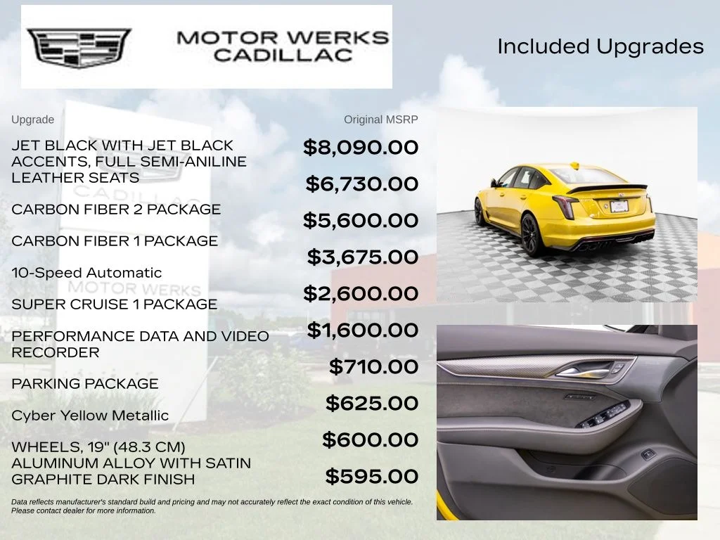 Used 2025 Yellow Cadillac V-Series image 4
