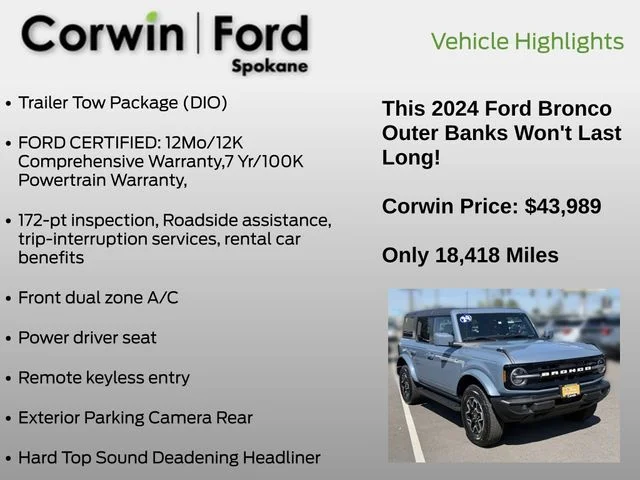 Used 2024 Azure Gray Metallic Ford Outer Banks image 7