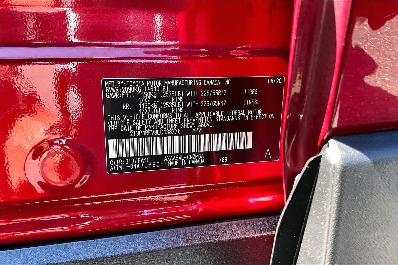 Used 2020 Ruby Flare Pearl Toyota XLE image 33
