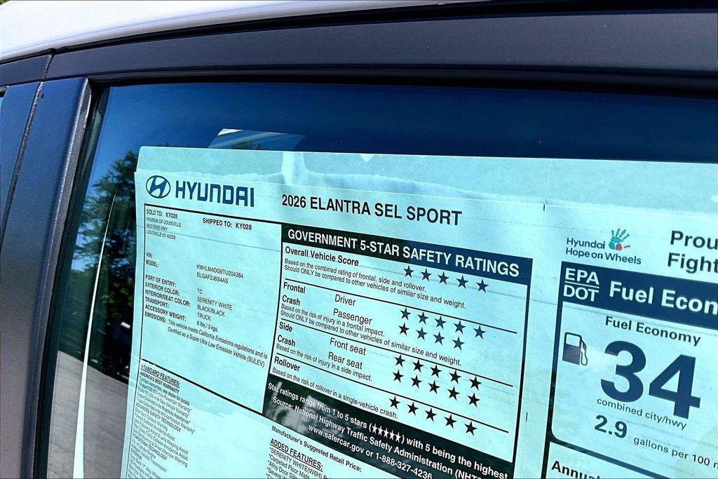 New 2026 Serenity White Hyundai SEL Sport image 14