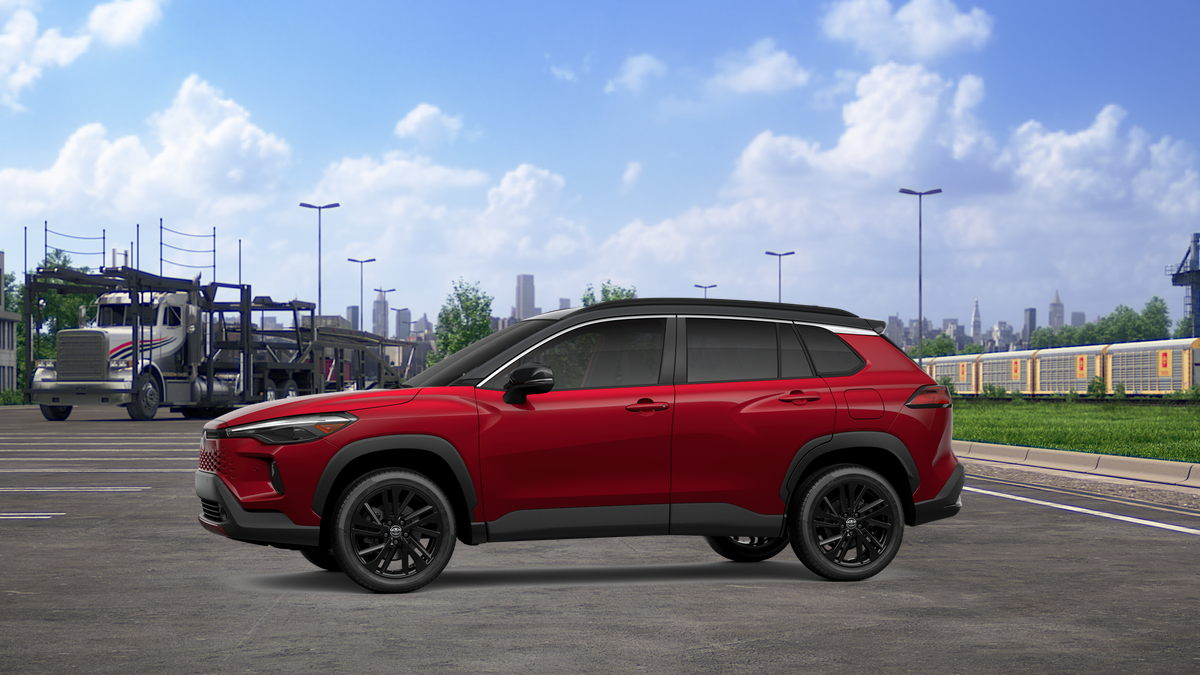 New 2026 Soul Red Crystal  with Jet Black roof Toyota Hybrid XSE image 3