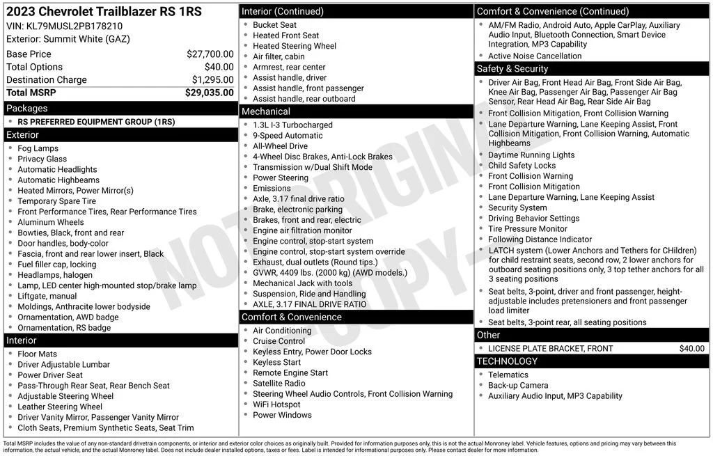 Used 2023 Summit White Chevrolet RS image 11