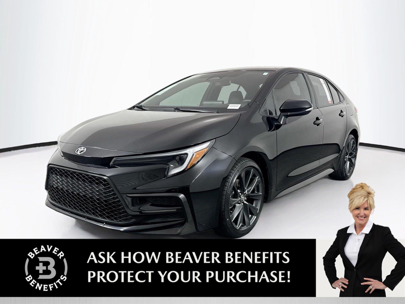 Certified Used 2025 Midnight Black Metallic Toyota SE image 1