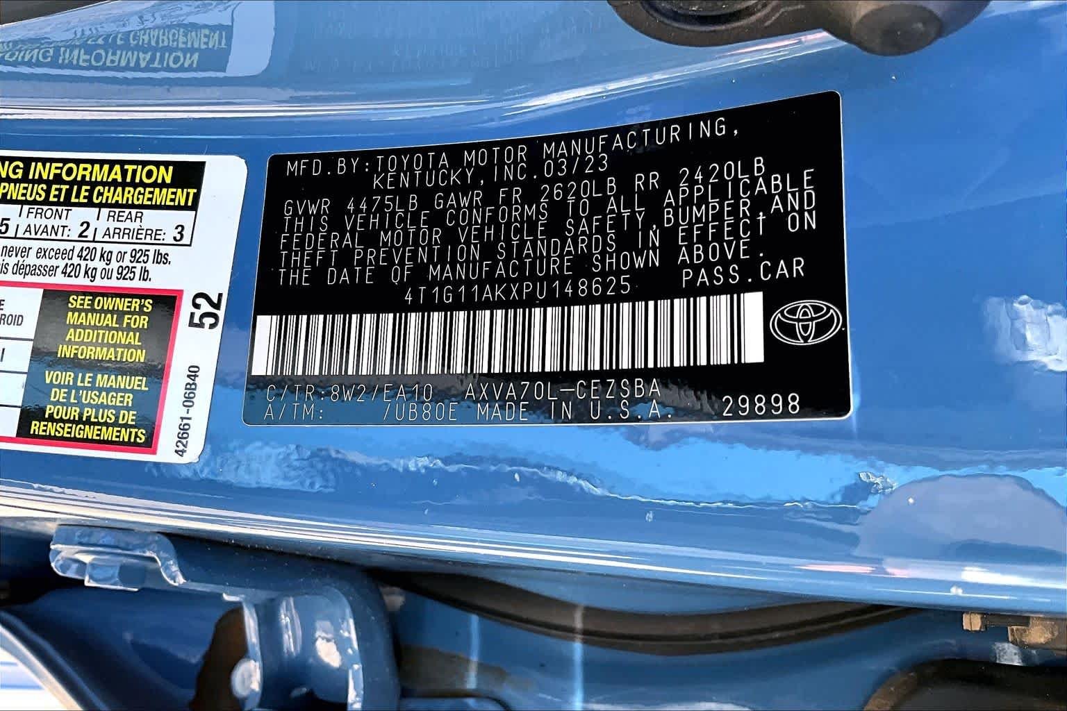 Used 2023 Cavalry Blue Toyota SE image 31