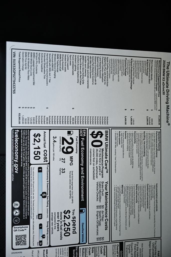 New 2026 Black Sapphire Metallic BMW 30 xDrive image 25