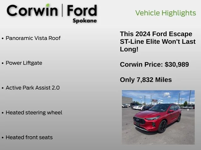 Used 2024 Rapid Red Metallic Tinted Clearcoat Ford ST-Line Elite image 18