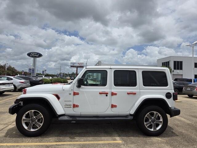 Used 2021 Bright White Clearcoat Jeep Unlimited Sahara image 2