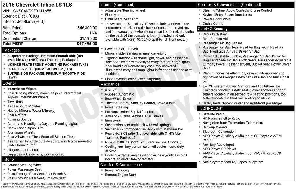 Used 2015 Black Chevrolet LS image 3