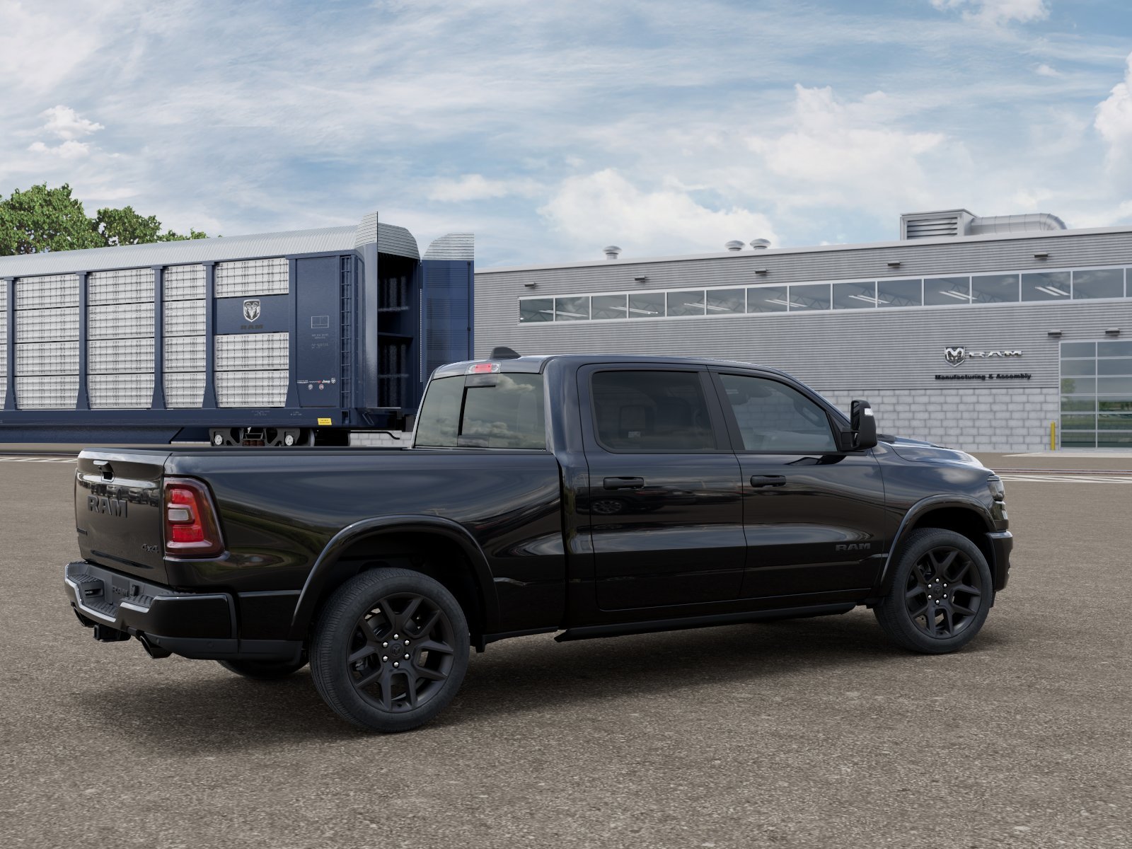 New 2026 Diamond Black Crystal Pearl-Coat Exterior Paint RAM Laramie image 2