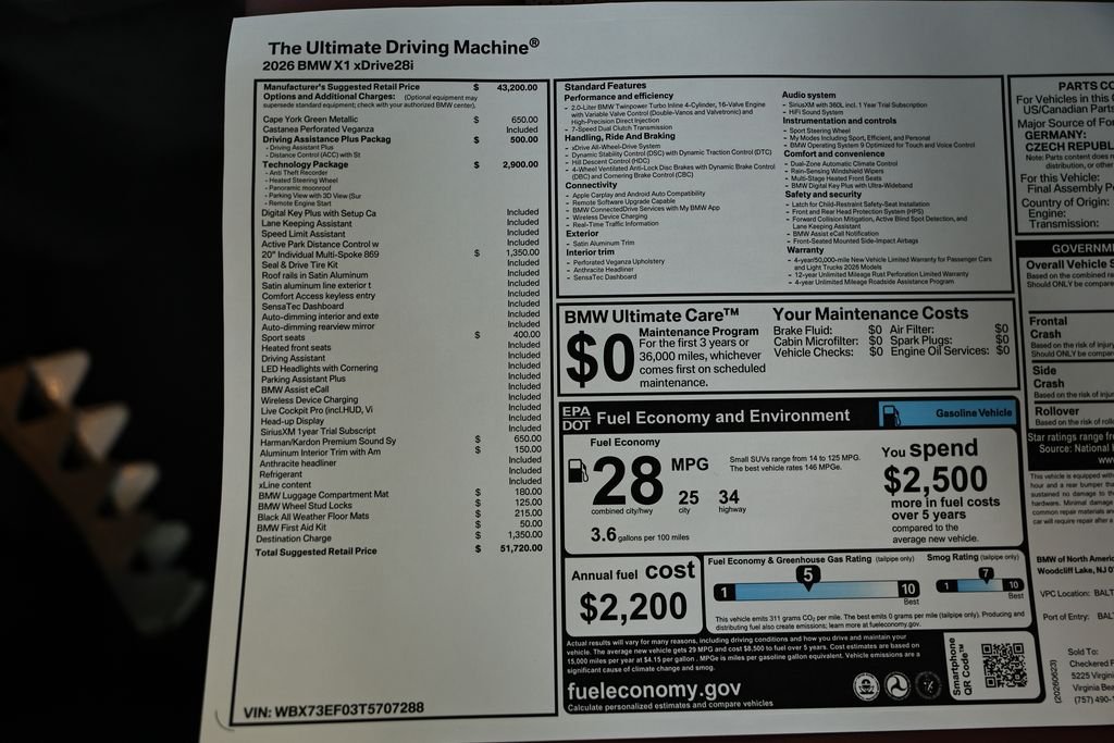 New 2026 Cape York Green Metallic BMW xDrive28i image 24