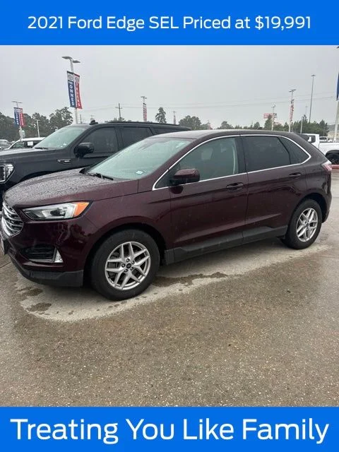 Used 2021 Burgundy Velvet Metallic Tinted Clearcoat Ford SEL image 1