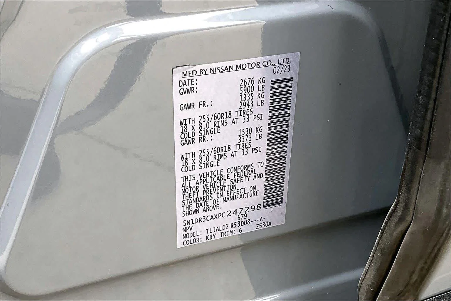 Used 2023 Solid Gray/Super Black Nissan SL image 33