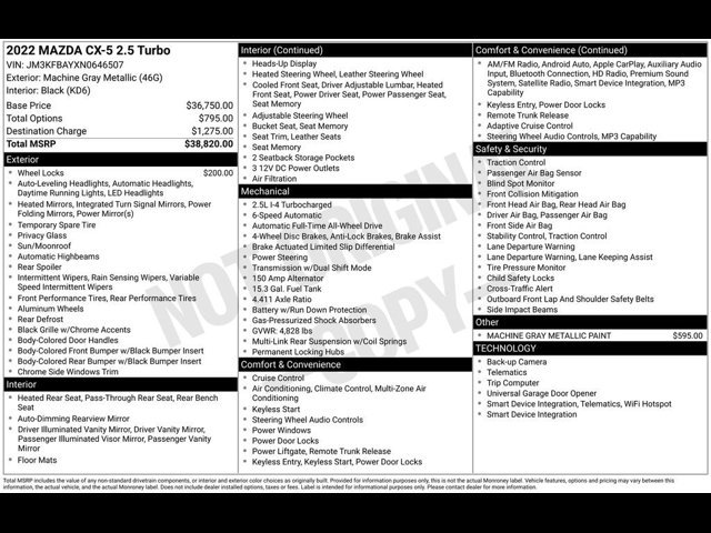 2022 Mazda CX-5 TURBO Auto AWD's photo