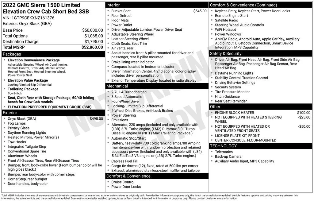 Used 2022 Onyx Black GMC Elevation image 37