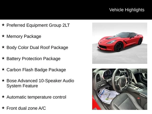 Used 2016 Red Chevrolet Stingray Z51 image 8