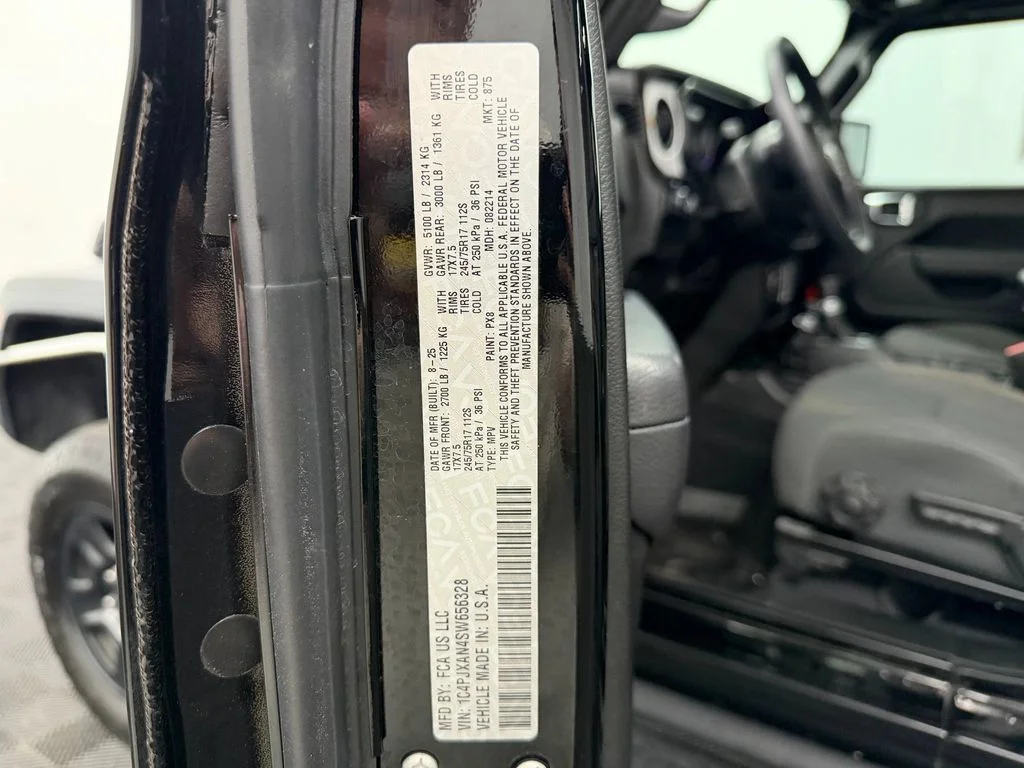 Used 2025 Black Clearcoat Jeep 2-Door Sport 4x4 image 22