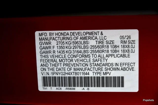 New 2026 Radiant Red Honda 2WD EX-L image 20