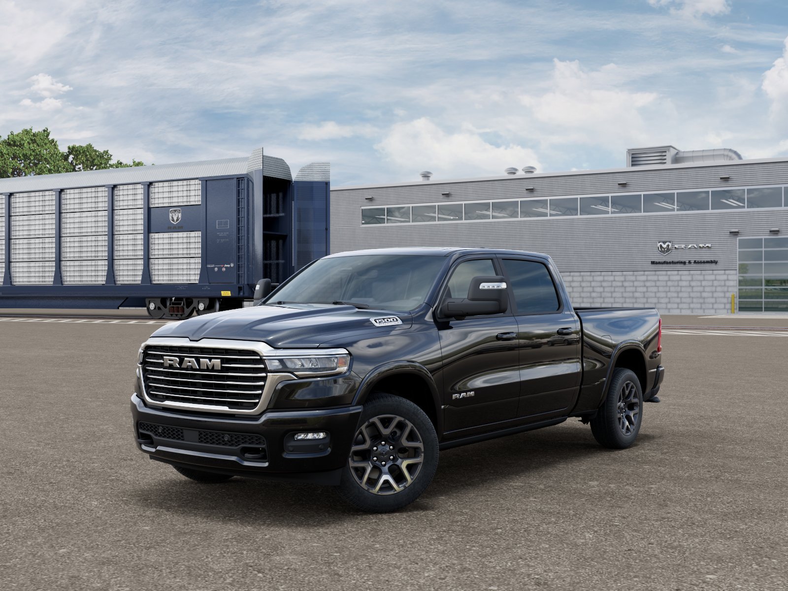 New 2026 Diamond Black Crystal Pearl-Coat Exterior Paint RAM LARAMIE image 2