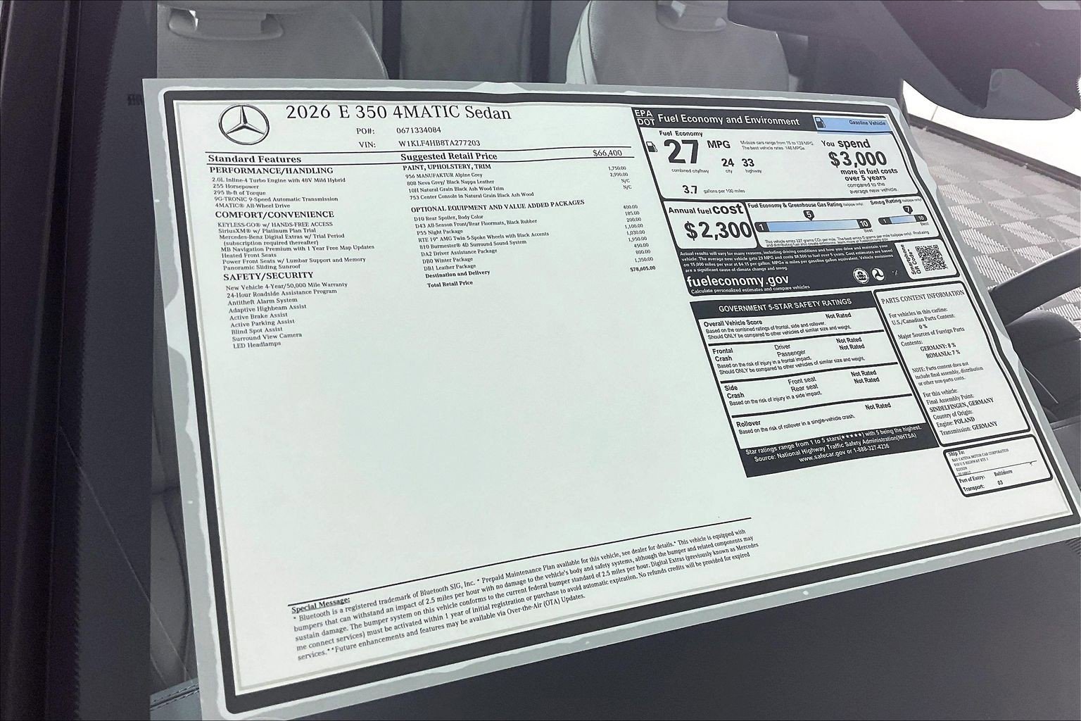 New 2026 MANUFAKTUR Alpine Grey Mercedes-Benz E 350 image 26