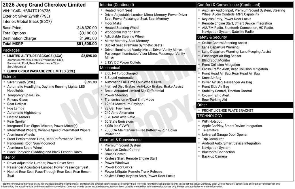 New 2026 Silver Zynith Jeep Limited image 21
