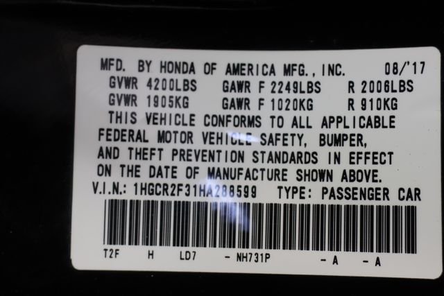 Used 2017 Crystal Black Pearl Honda LX image 26
