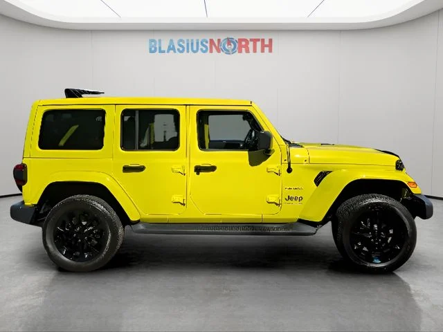 Used 2023 Yellow Jeep Sahara 4xe image 4