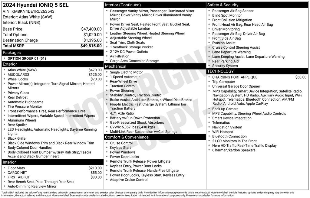 Used 2024 Hyundai IONIQ 5 SEL with VIN KM8KN4DE1RU263543 for sale in Olympia, WA