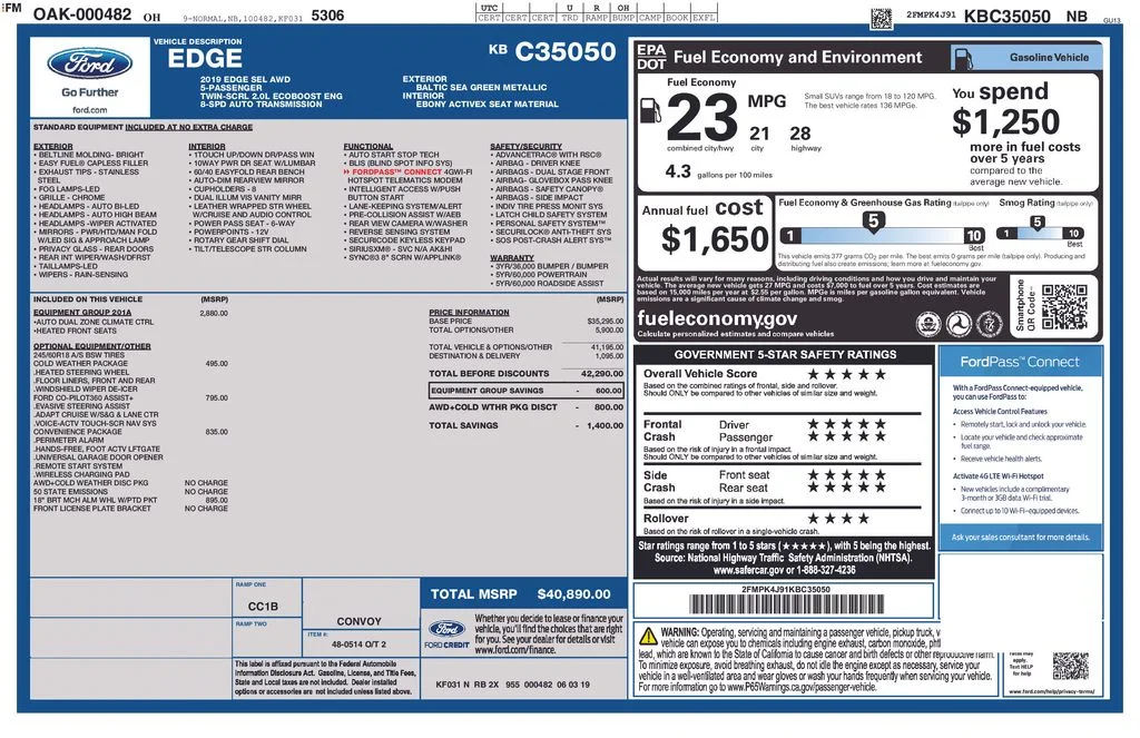 2019 Ford Edge SEL AWD's photo