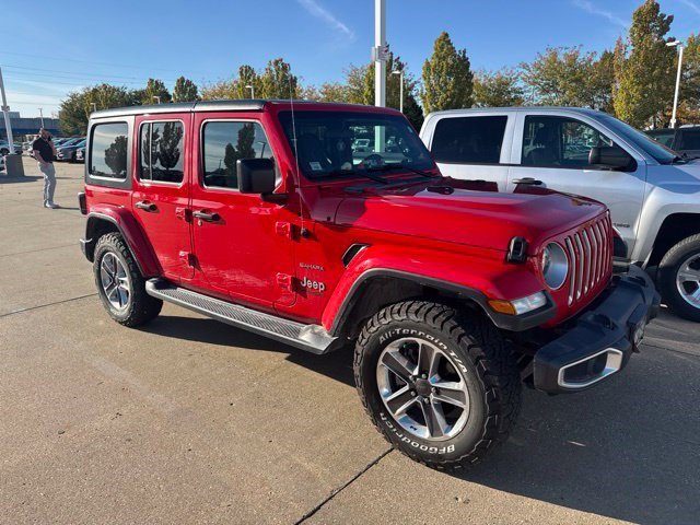 Used 2020 Firecracker Red Clearcoat Jeep Sahara image 1